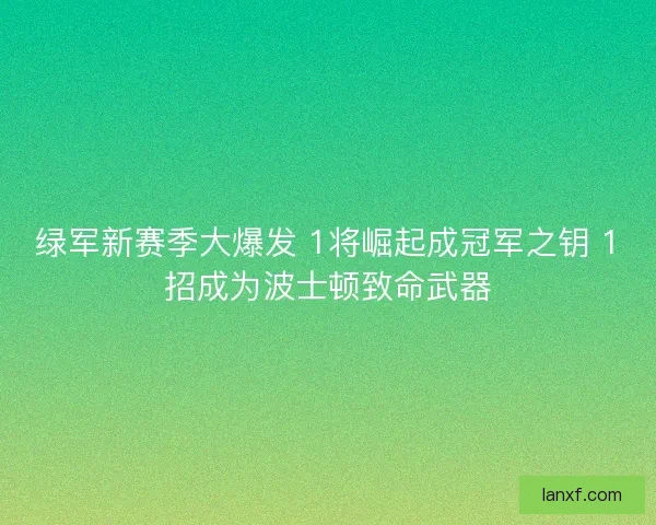 绿军新赛季大爆发 1将崛起成冠军之钥 1招成为波士顿致命武器